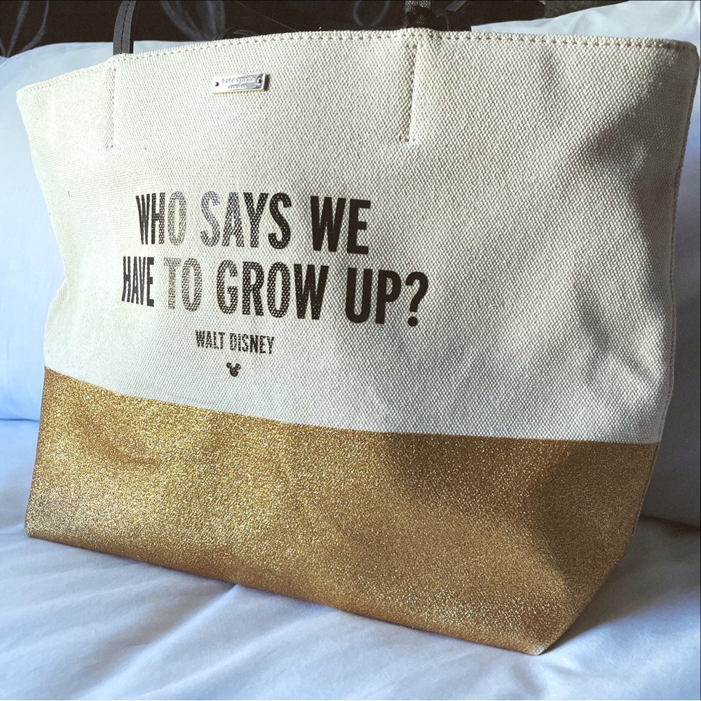 Kate Spade. Disney canvas Sparkle Gold Tote.